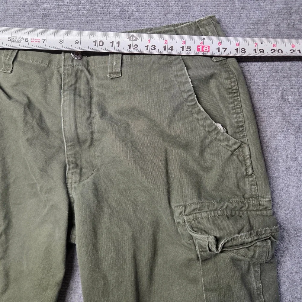 Steve & Barry's Cargo Pants Mens 34x28 Green Y2K Distressed Utility Baggy